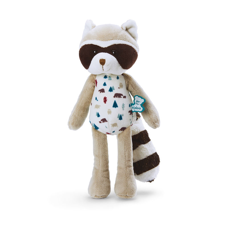  filoo léon raton-laveur peluche 25 cm blanc beige 